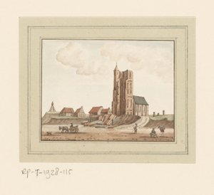 Vista da torre desmoronada em Egmond aan Zee de Anonymous