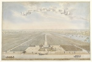 Vista da plantação Cornelis Vriendschap no Suriname Plantation Cornelis Friendship (título no objeto) de Anonymous
