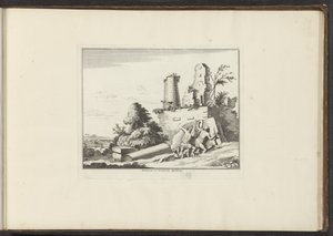 Vista das ruínas do túmulo do Horatii e do Curatii em Roma
Horatiorum et Curatiorum Sepulchrum (título sobre o objecto)
Palácios e monumentos em Veneza, Livorno, Nápoles e Roma (título da série) de Anonymous