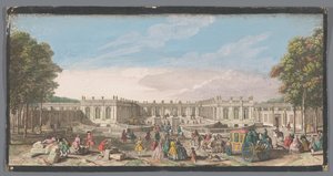 Vista da frente do Grand Trianon no Jardim de Versailles
Vüe de Trianon dans le Parc de Versailles du côté de l