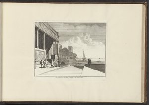Vista de um palácio em frente ao mar em Nápoles
Veue de la Mer ou est Situé le Palais du Vice Roy à Nápoles (título sobre o objecto)
Palácios e monumentos em Veneza, Livorno, Nápoles e Roma (título da série) de Anonymous