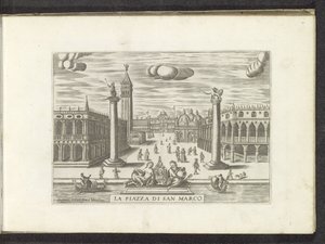 Vista da Piazzetta em Veneza La Piazza di San Marco (título no objeto) de Anonymous