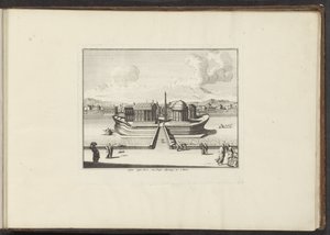 Vista da Ilha do Tibre em Roma
Insula instar Navis, cum Templo Aesculapij. etc: à Rome (título sobre o objecto)
Palácios e monumentos em Veneza, Livorno, Nápoles e Roma (título da série) de Anonymous