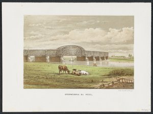 Ponte ferroviária de Hedel sobre o rio Maas, 1870
Ponte ferroviária perto de Hedel (título sobre o objecto)
As principais pontes ferroviárias nos Países Baixos (título da série) de Anonymous