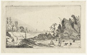 Pastores com ovelhas perto das rochas
Landscapes after Esaias van de Velde (título da série) de Anonymous