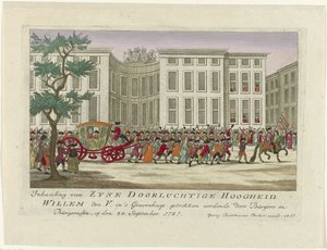 Colecção do Príncipe de Orange, 1787
Inhalening van Zyne Doorluchtige Hoogheid Willem den V. in 