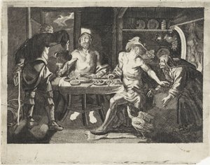 Júpiter e Mercúrio na casa de Philemon e Baucis de Anonymous