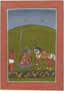 Kalki (a futura encarnação de Vishnu) Avatares de Vishnu (título da série) de Anonymous