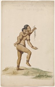 Khoikhoi mulher com bebé de Anonymous