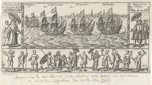 Cópia após a impressão do título original para Houtmans Journael vande reyse der Hollandtsche navios ghedaen em Oostelijk, 1598 de Anonymous