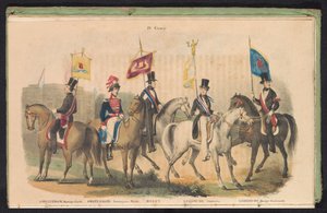 Fantasias e faixas dos guardas honorários de Amesterdão, Delft e Leiden, 1840-1842
IV. Grupo (título sobre o objecto) de Anonymous