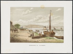 Ponte ferroviária de Kuilenburg perto de Culemborg, 1868
Ponte ferroviária perto de Culemborg (título sobre o objecto)
As principais pontes ferroviárias nos Países Baixos (título da série) de Anonymous