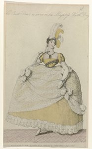 La Belle Assemblee, 1 de julho de 1808, No. 32: O Vestido do Tribunal (...) de Anonymous