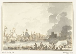 Desembarque das frotas inglesa e holandesa em Cádiz, 1702 de Anonymous