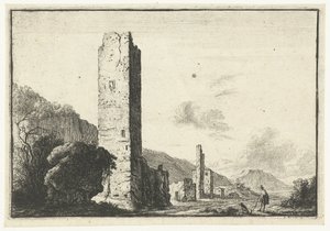 Paisagem com torre quadrada de Anonymous