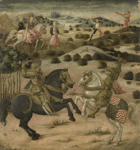 Legend of a Knight (painel final de um cassone) de Anonymous