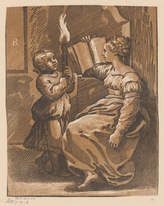 Leitura de Sibyl com criança de Anonymous