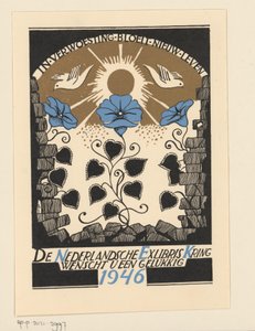 O desejo de Ano Novo para 1946 da Nederlandsche Exlibriskring de Anonymous