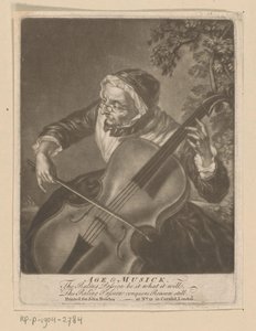 Mulher idosa toca violoncelo
Age & Musick (título sobre o objecto) de Anonymous