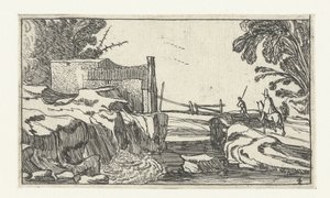 Caminho ao longo de uma cachoeira Paisagens após Esaias van de Velde (título da série) de Anonymous