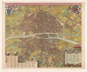 Plattegrond de Paris Letécia de Paris, a mais nova metrópole de toda a Gália (...) (título no objeto) de Anonymous