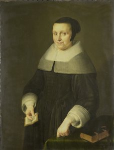 Retrato de uma mulher, possivelmente Elsje van Houweningen, esposa de Willem van de Velden de Anonymous