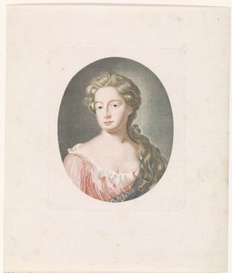 Retrato de uma mulher de cabelo comprido de Anonymous