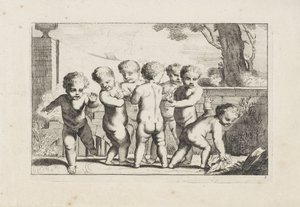 Lenço Putti de jogo de mão
Putti tocando (título da série) de Anonymous