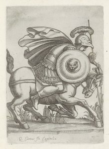 Reliëf conheceu o pai de Marcus Curtius Esculturas antigas em Roma (título da série) Ícones das antigas estátuas da cidade de Roma que são vistas em locais públicos (título da série) de Anonymous