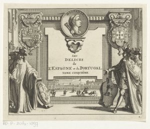 Cavaleiros de ordens espanholas com brasões de armas
Página de título para: Juan Alvarez de Colmenar, Les Delices de l