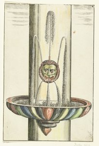 Bacia redonda com cabeça de leão
Architectura Curiosa Nova (título da série) de Anonymous