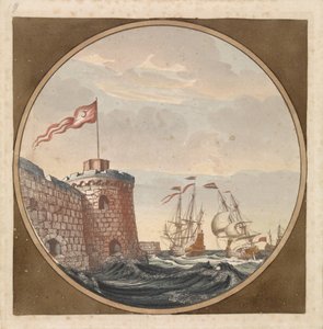 Navios em um bastião com bandeira turca de Anonymous