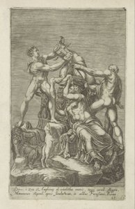 Escultura de Dirce a ser amarrada a um touro
Farnese Bull
Dirces, à zeto et Amphione ob vindictam matris (...) (título sobre o objecto)
Esculturas antigas em Roma (título da série)
Antiquarum statuarum urbis Romae quae in publicis locis visuntur icones de Anonymous