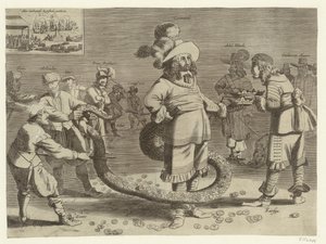 Desenho animado em Cromwell como o horrível Tailman, 1652 de Anonymous