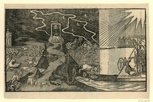 Desenho animado sobre Jacobus Taurinus, 1615 de Anonymous