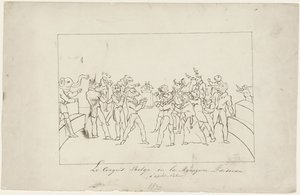 Desenho animado sobre o desacordo no Congresso Nacional Belga sobre a eleição de um rei, 1831
Le Congrès Belge ou la Ménagerie en désordre. (d