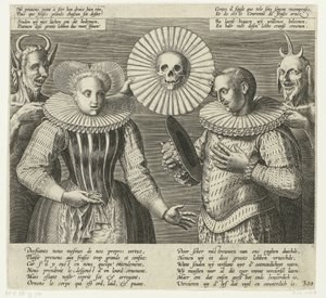 Desenho animado no colarinho rígido plissado, c. 1600 de Anonymous