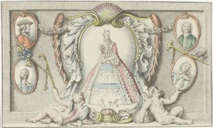 Mulher de pé, dois putti e quatro medalhões
Modos de 1730
Mercure de France (título da série) de Anonymous