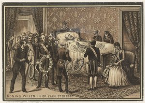 Leito de morte de Guilherme III, rei dos Países Baixos de Anonymous