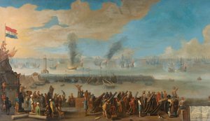 A Batalha perto de Livorno (14 de março de 1653) de Anonymous