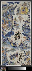 Painel de azulejos com uma paisagem chinesa
Tegeltableau conheceu Chinees landschap de Anonymous