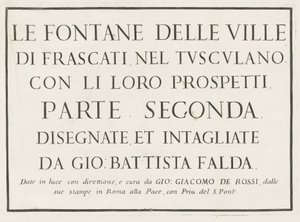 Impressão do título com título emoldurado Fontane delle ville di Frascati (título da série) Fontes de Frascati (título da série) de Anonymous