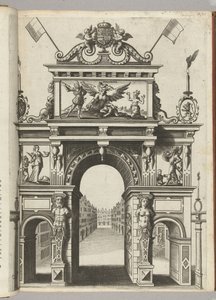 Portão Triunfal com Ernst resgatando a Bélgica da Discórdia, 1594 de Anonymous