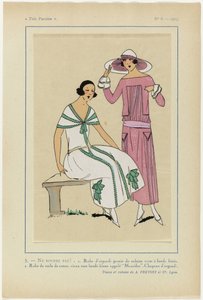 Très Parisien, 1923, No. 6: 5. - 1. vestido organdy... de Anonymous