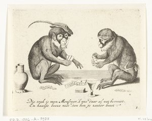 Dois cartões de macaco
Várias empresas de vida humana representadas por macacos (título da série)
O que é 