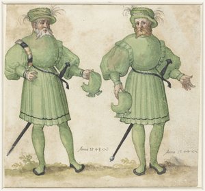 Dois funcionários do tribunal em roupa verde clara de Anonymous