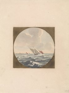 Dois veleiros no mar e uma cidade na costa Navios no Mar (série B) (título da série) de Anonymous