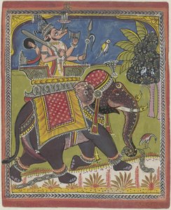 Varaha (Vishnu como javali) montando um Elefante de Anonymous