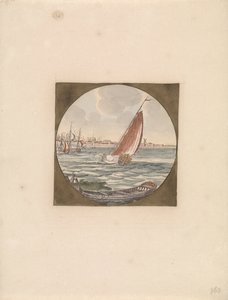 Veleiro no mar e um declive em primeiro plano
Navios no mar (série B) (título da série) de Anonymous
