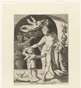 Vénus com Amor e um fauno
Sine Cerere et Baccho friget Venus (título sobre o objecto) de Anonymous